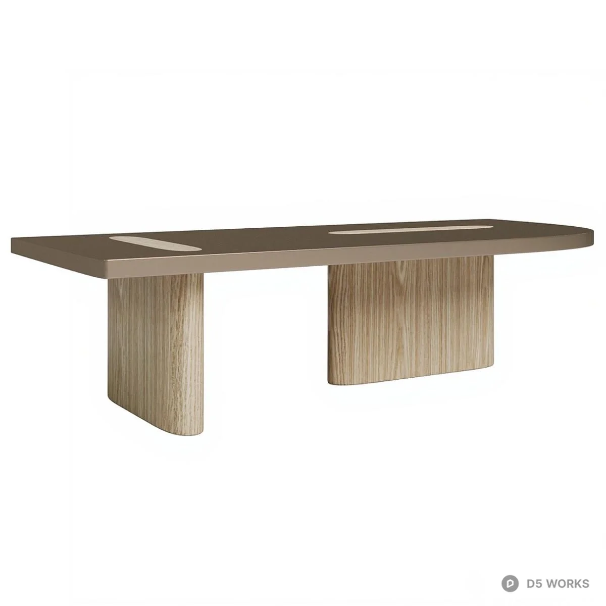 Minimalist Wood Grain Conference Table 3d model thumbnail 3
