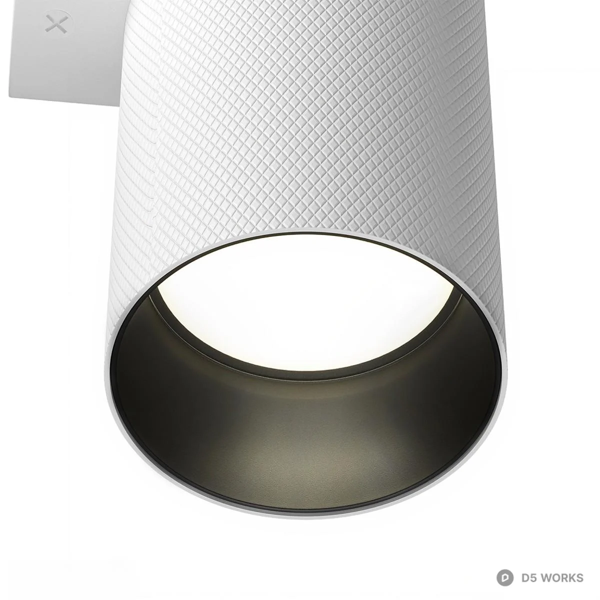 Textured Cylinder Wall Lamp 3d model thumbnail 4