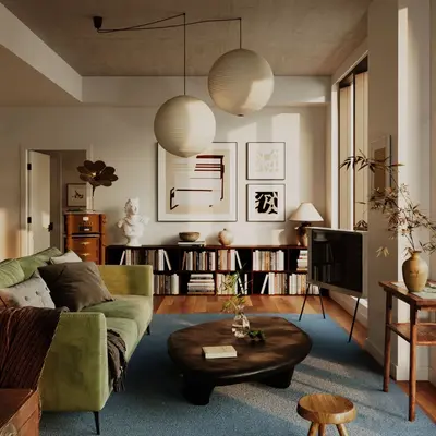 Mid-Century Modern Home Living Room