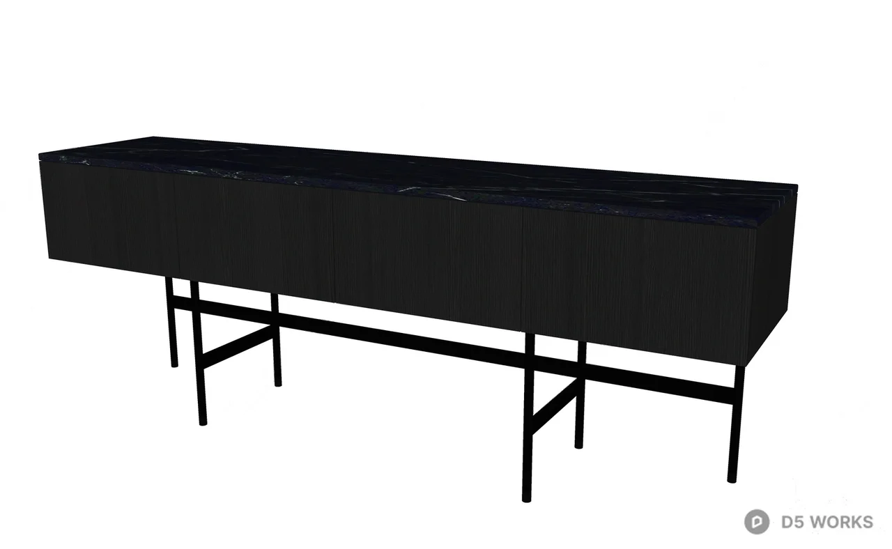 Minimalist Black Sideboard 3d model thumbnail 2