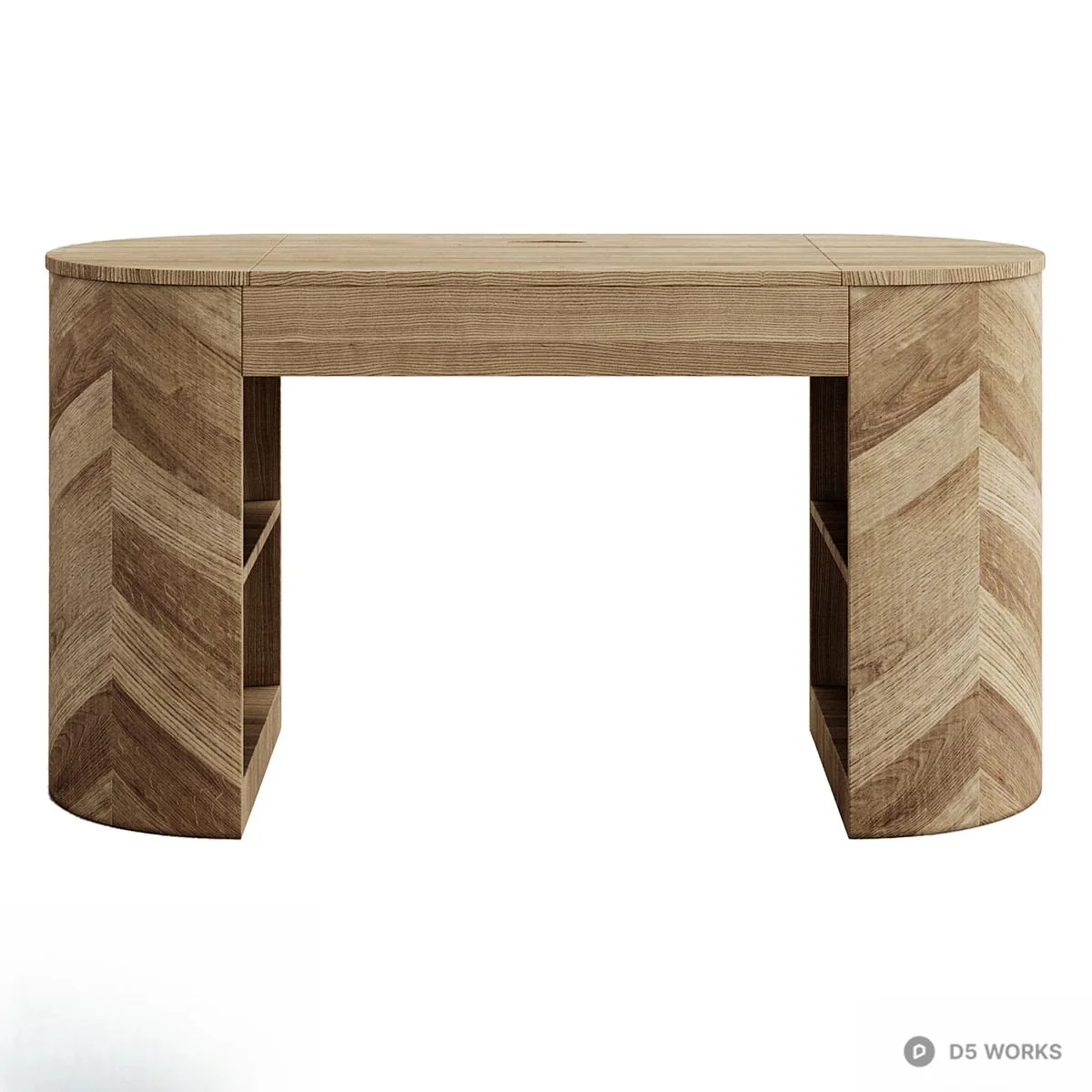 Herringbone Wood Vanity Table 3d model thumbnail 2