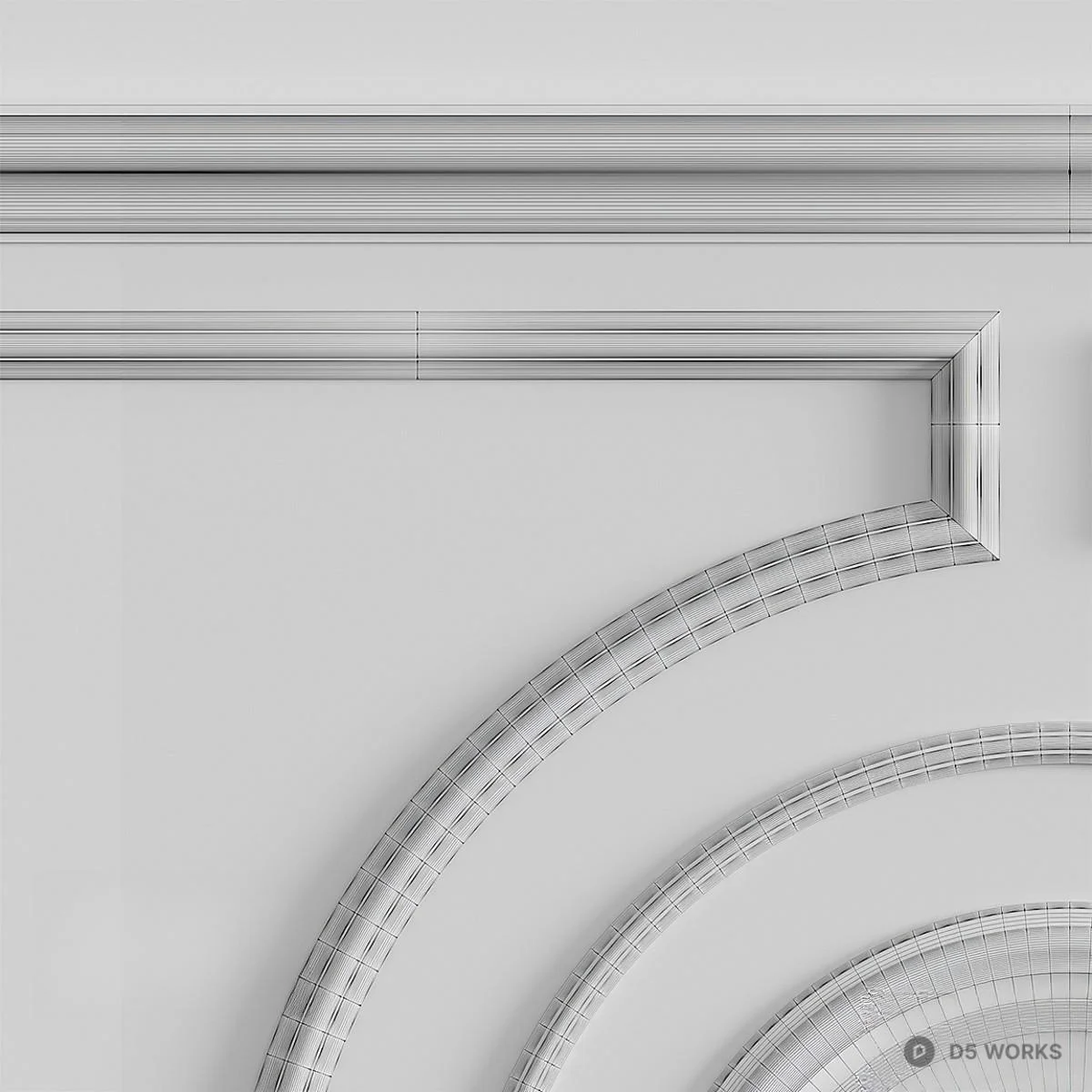 Ornate Ceiling Panel 3d model thumbnail 2