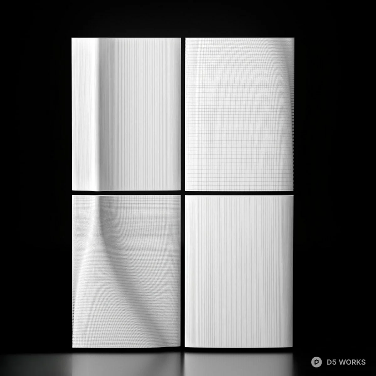 Wavy Panel Wall Cladding 3d model thumbnail 3