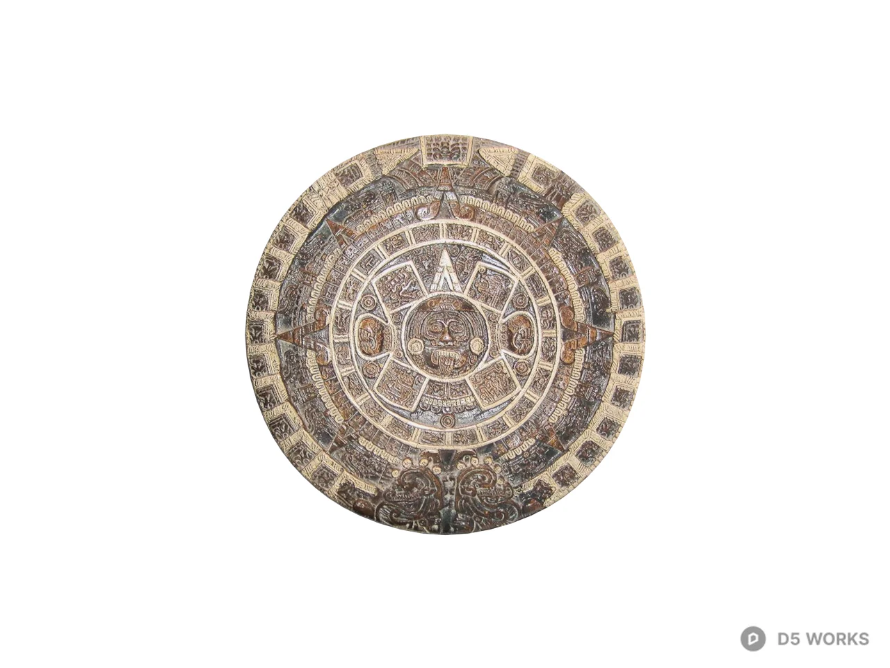 Aztec Calendar Stone Wall Decor 3d model thumbnail 2