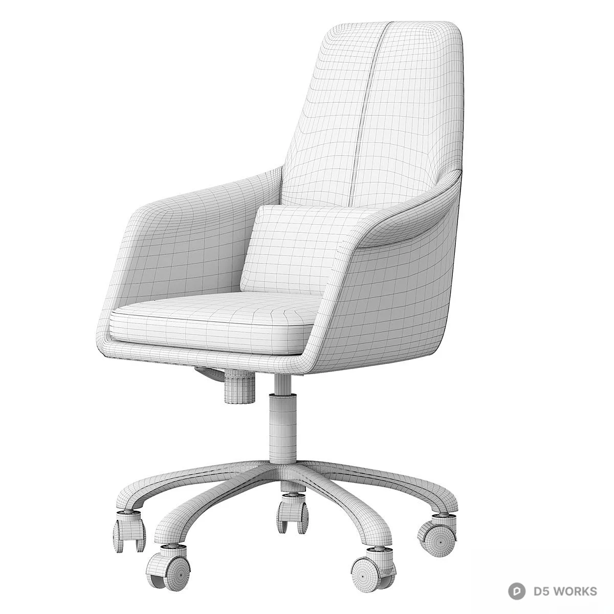 Teal Velvet Office Chair With Chrome Base 3d model thumbnail 2