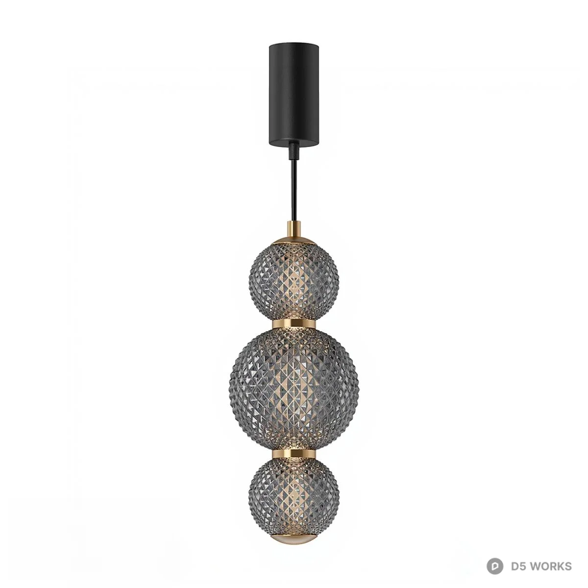 Textured Glass Sphere Pendant Light 3d model - Image 1