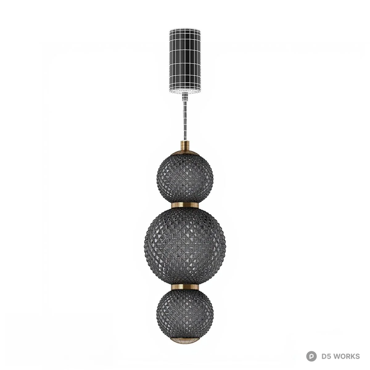 Textured Glass Sphere Pendant Light 3d model thumbnail 3