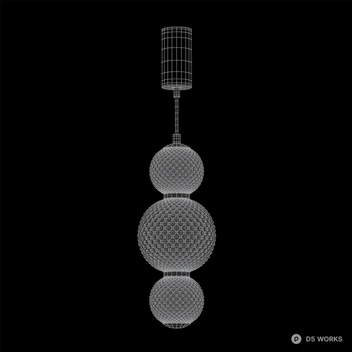 Textured Glass Sphere Pendant Light 3d model thumbnail 4