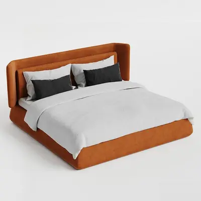 Modern Upholstered Double Bed 3d model
