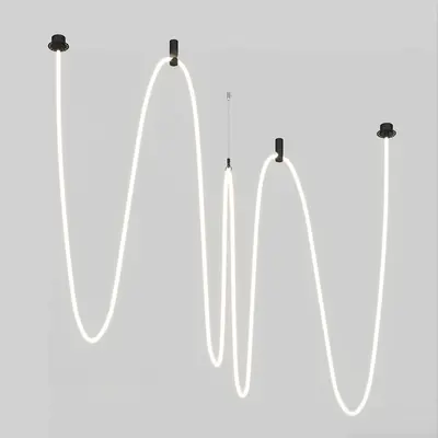 Wavy Linear Pendant Light 3d model