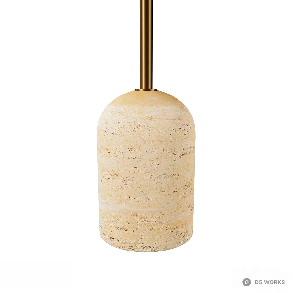 Brass Top Stone Base Side Table 3d model thumbnail 2