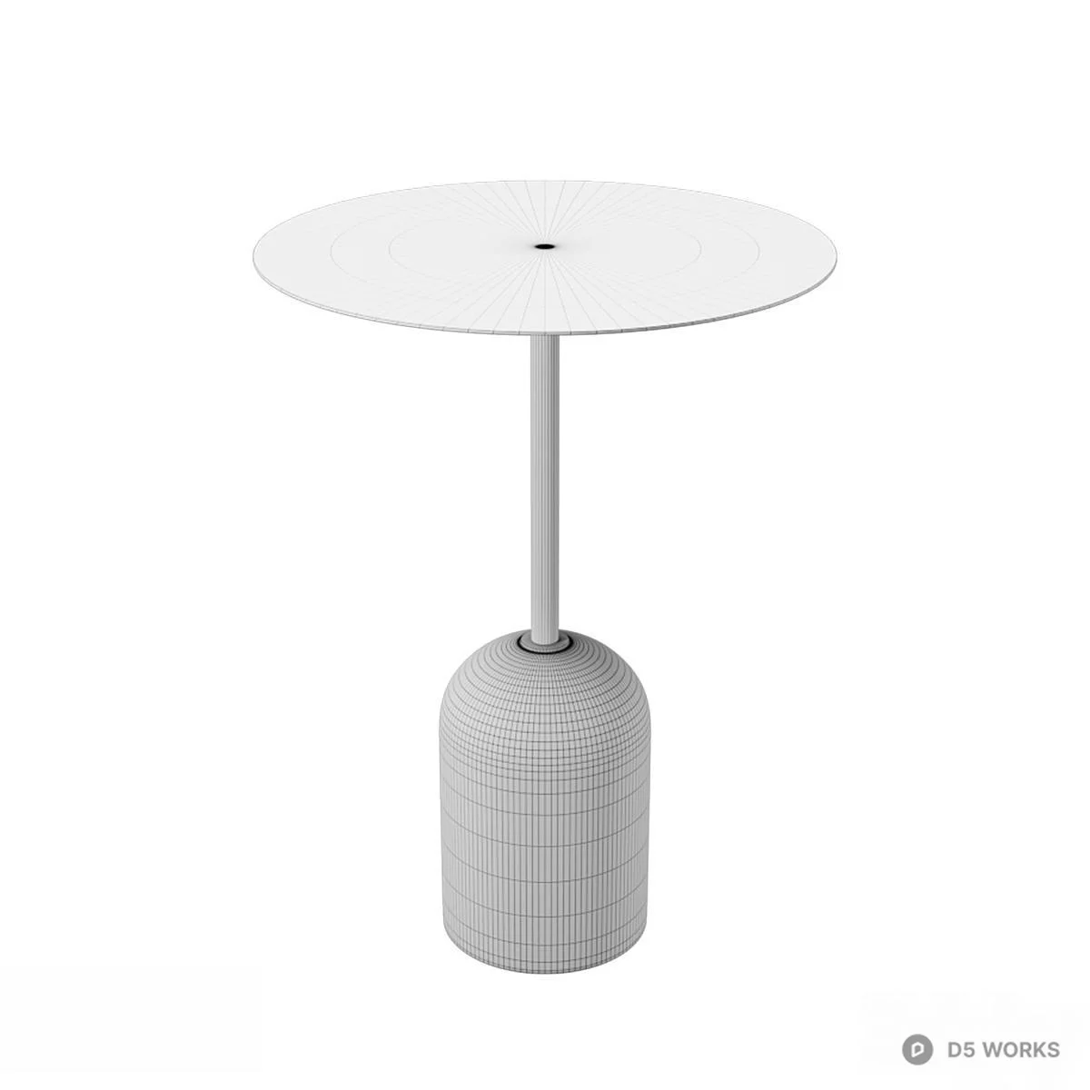 Brass Top Stone Base Side Table 3d model thumbnail 4
