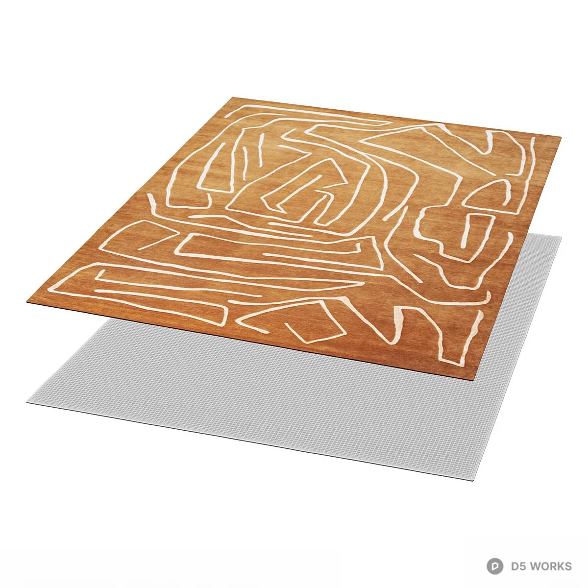 Abstract Line Pattern Carpet 3d model thumbnail 2