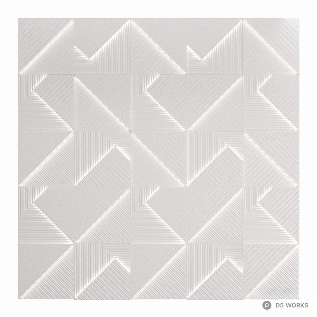 Geometric Relief Wall Panel 3d model thumbnail 3