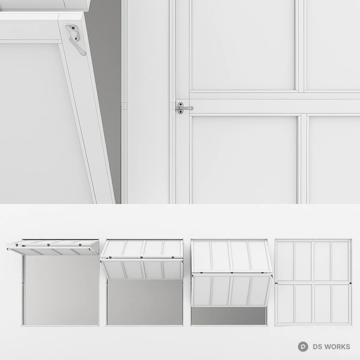 Folding Window 3d model thumbnail 4