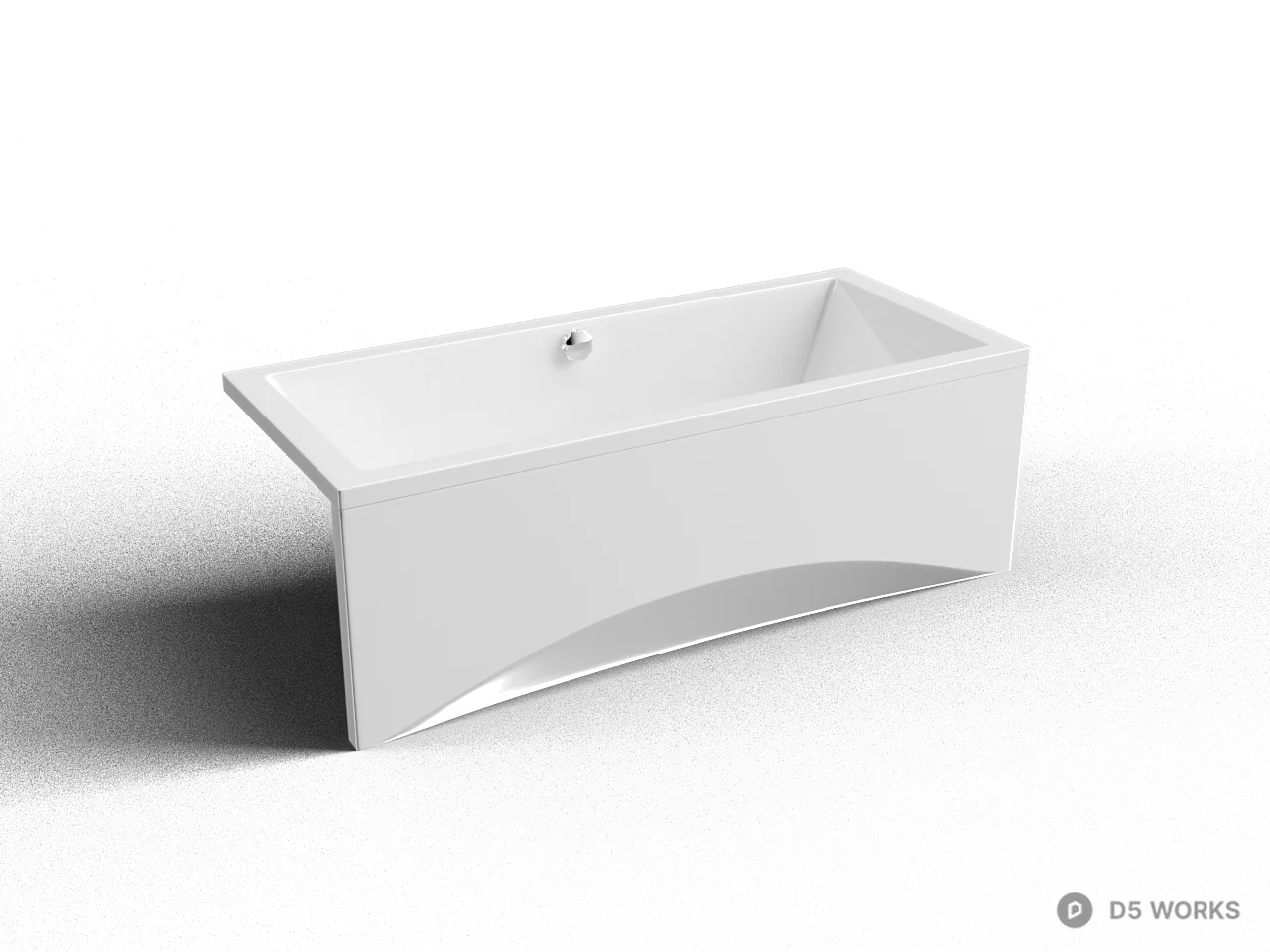 Minimalist White Bathtub 3d model - Image 1