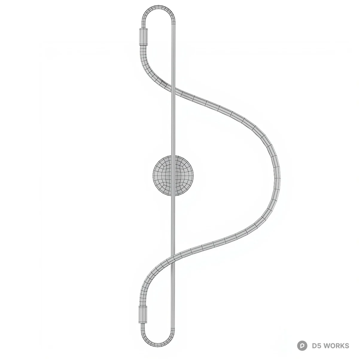Minimalist Curved Wall Lamp 3d model thumbnail 2