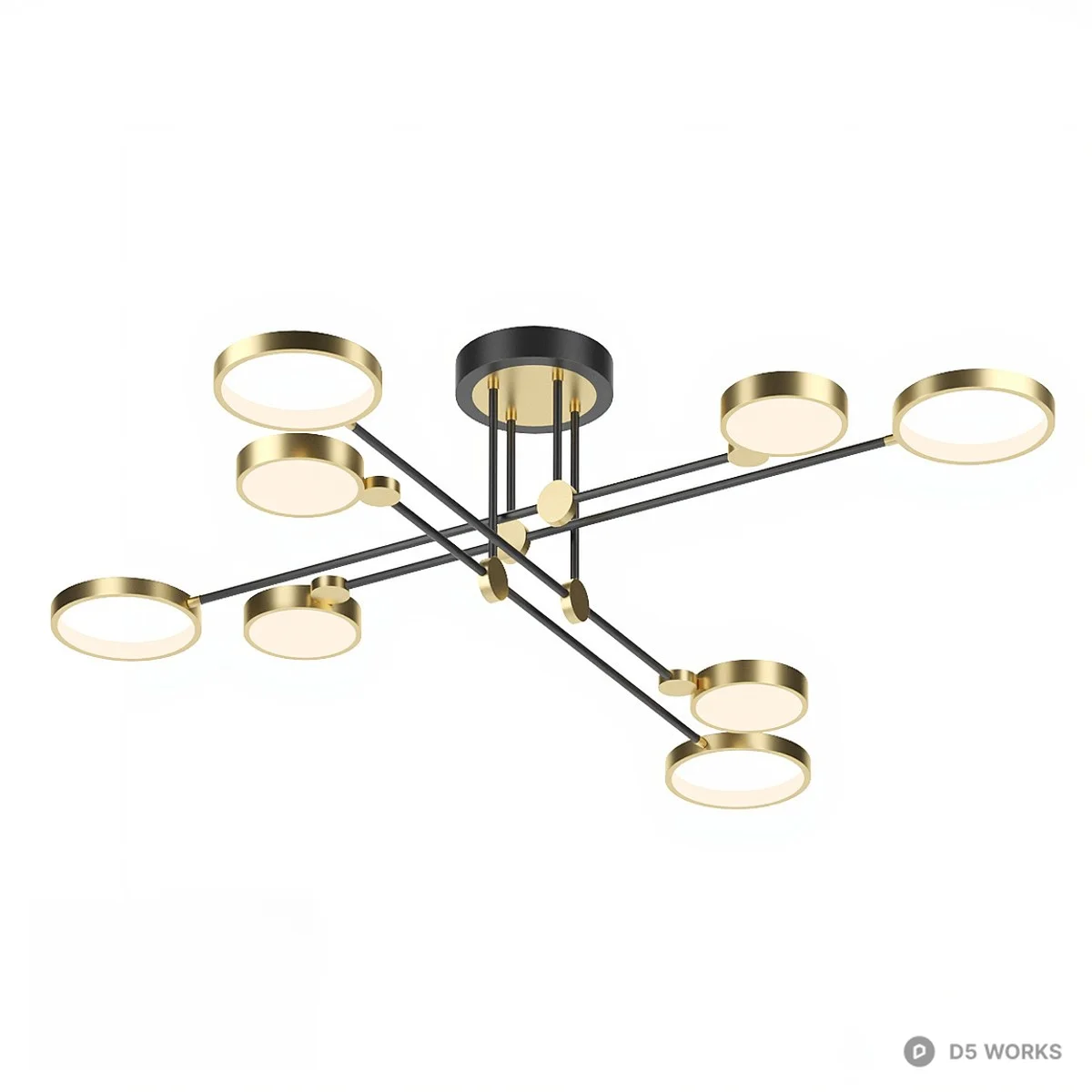 Modern Multi Head Ceiling Light 3d model - Image 1