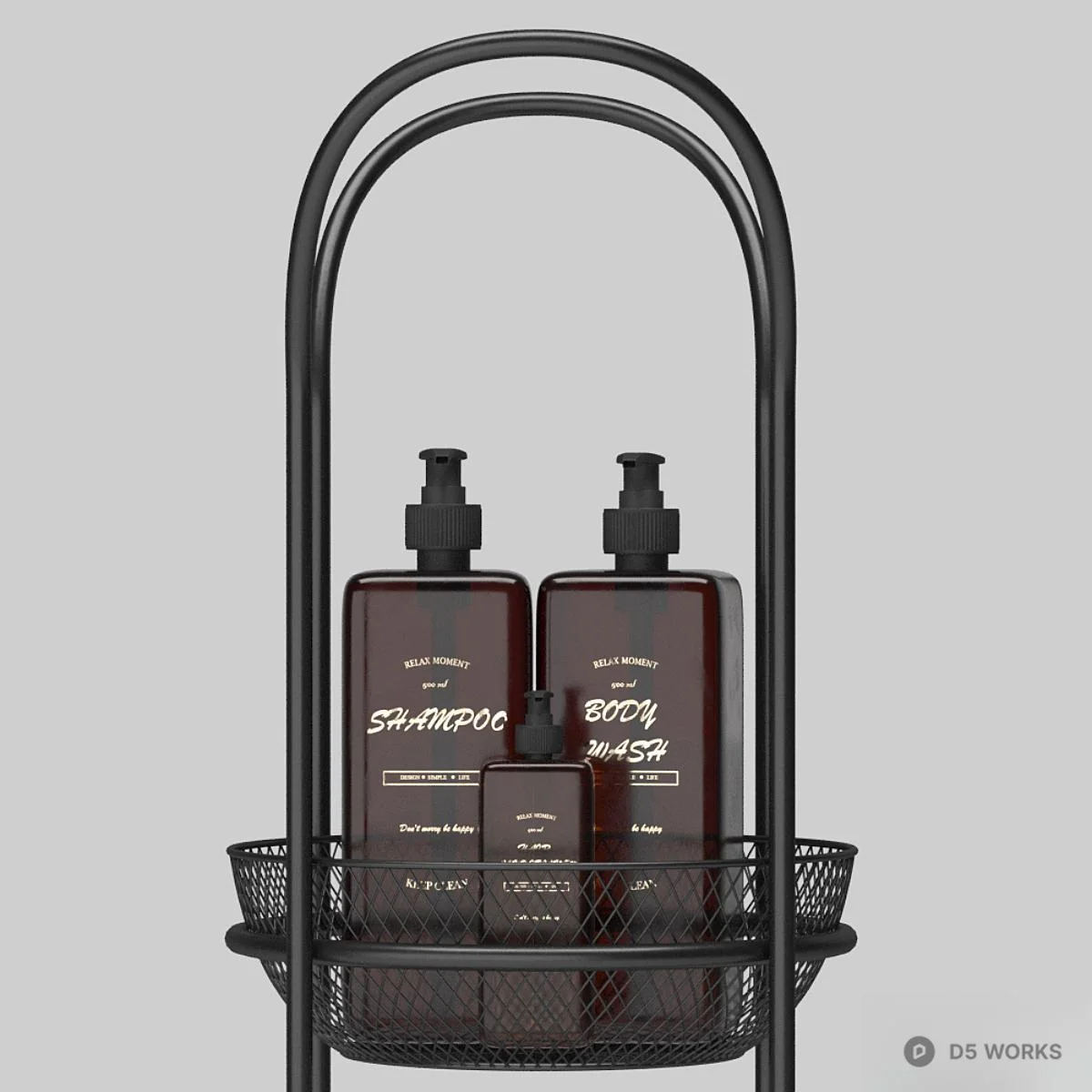 Minimalist Metal Towel Rack With Storage 3d model thumbnail 2