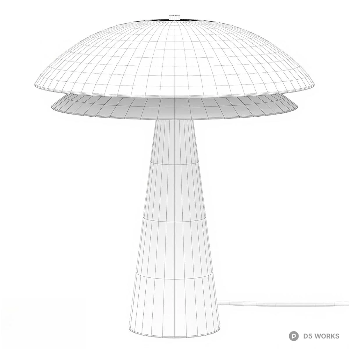 Brass Mushroom Table Lamp 3d model thumbnail 2