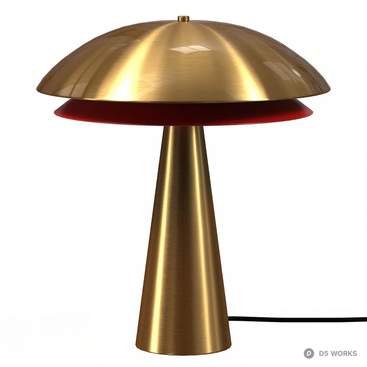 Brass Mushroom Table Lamp 3d model - Image 1