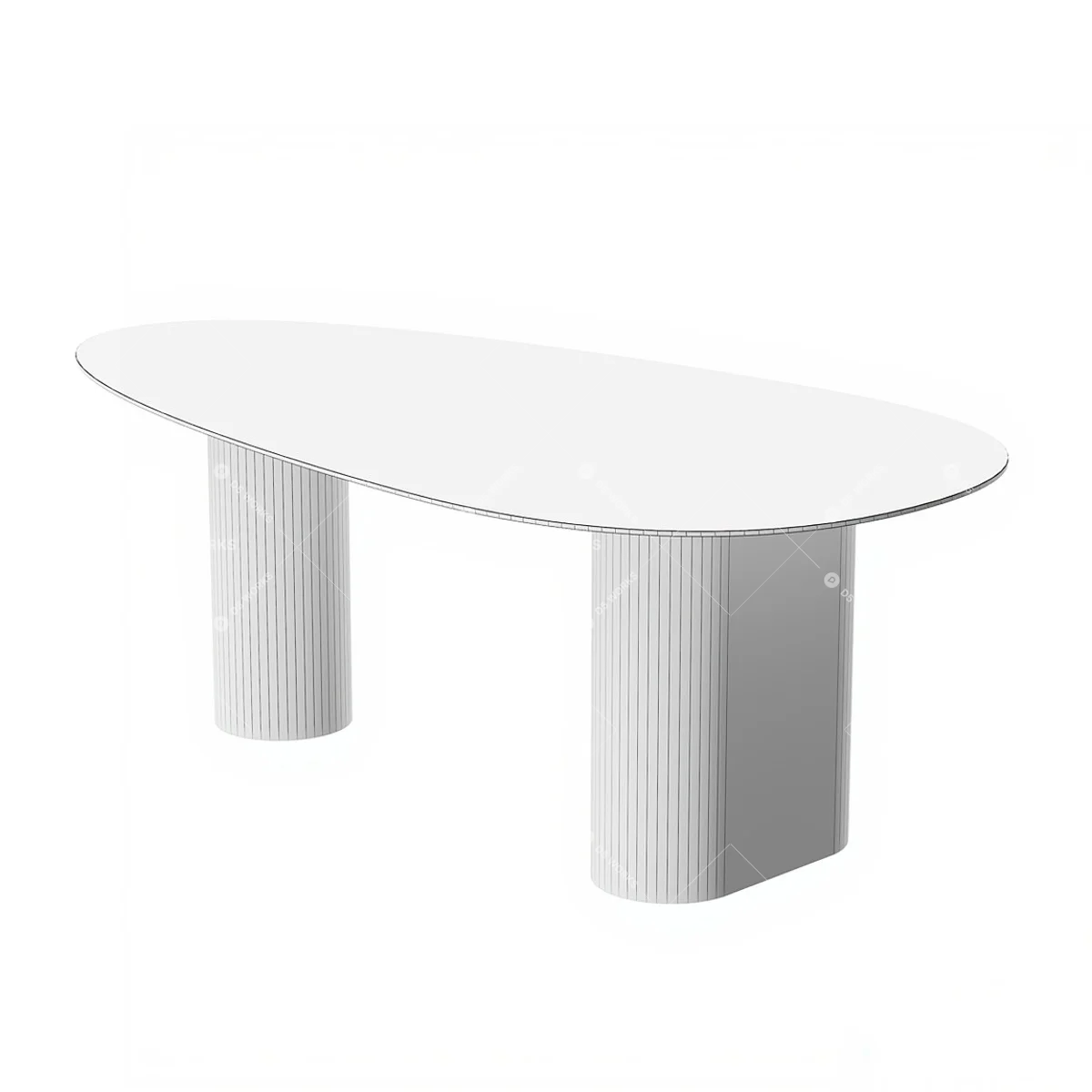 Organic Modern Dining Table 3d model thumbnail 2
