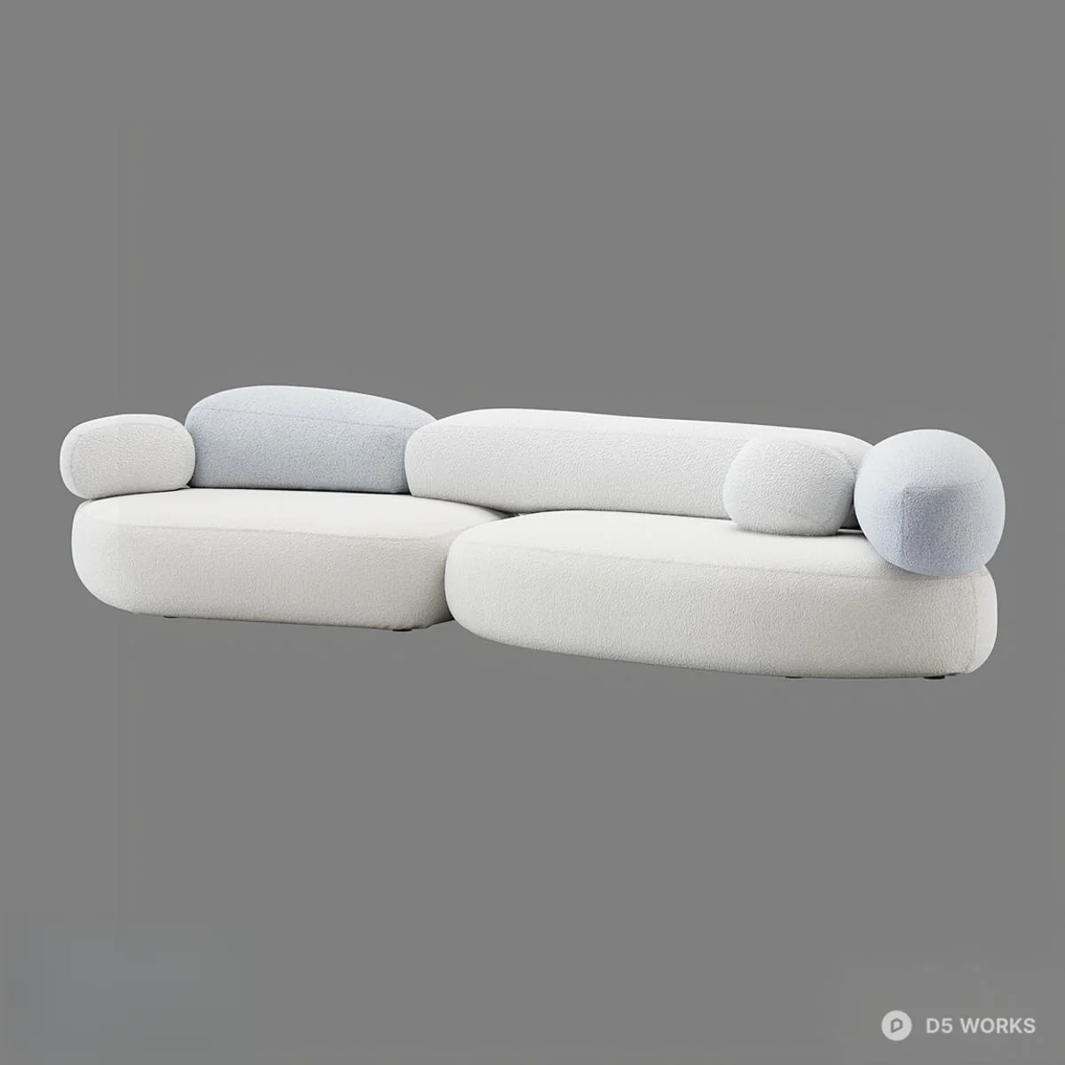 Modular Minimalist Sectional Sofa 3d model thumbnail 2