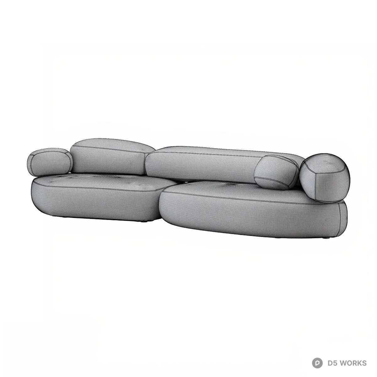 Modular Minimalist Sectional Sofa 3d model thumbnail 3