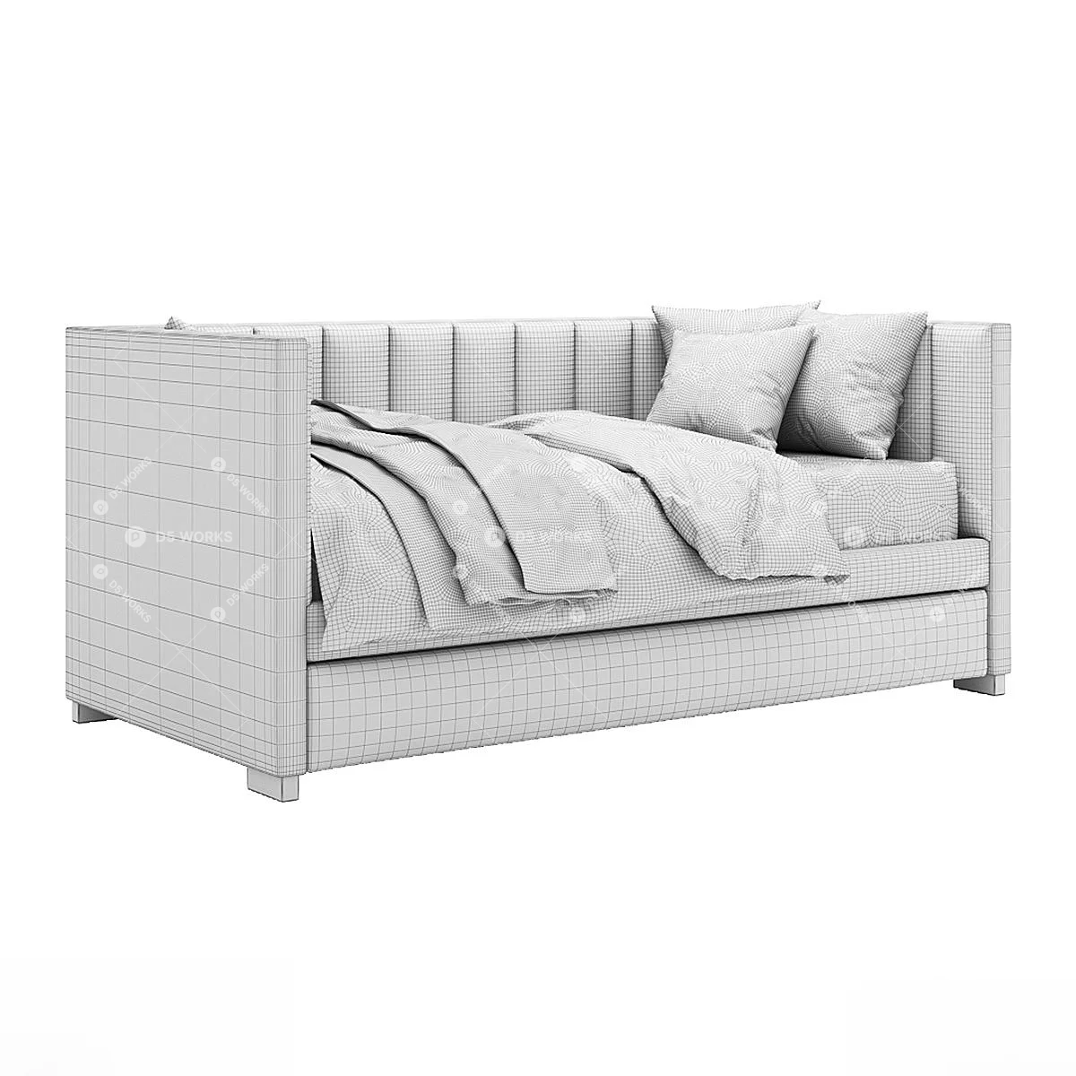 Scandinavian Sofa Bed 3d model thumbnail 4