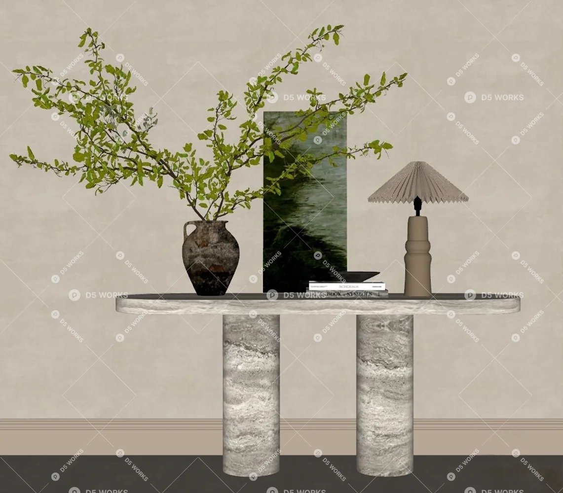 Contemporary Console Table 3d model thumbnail 2