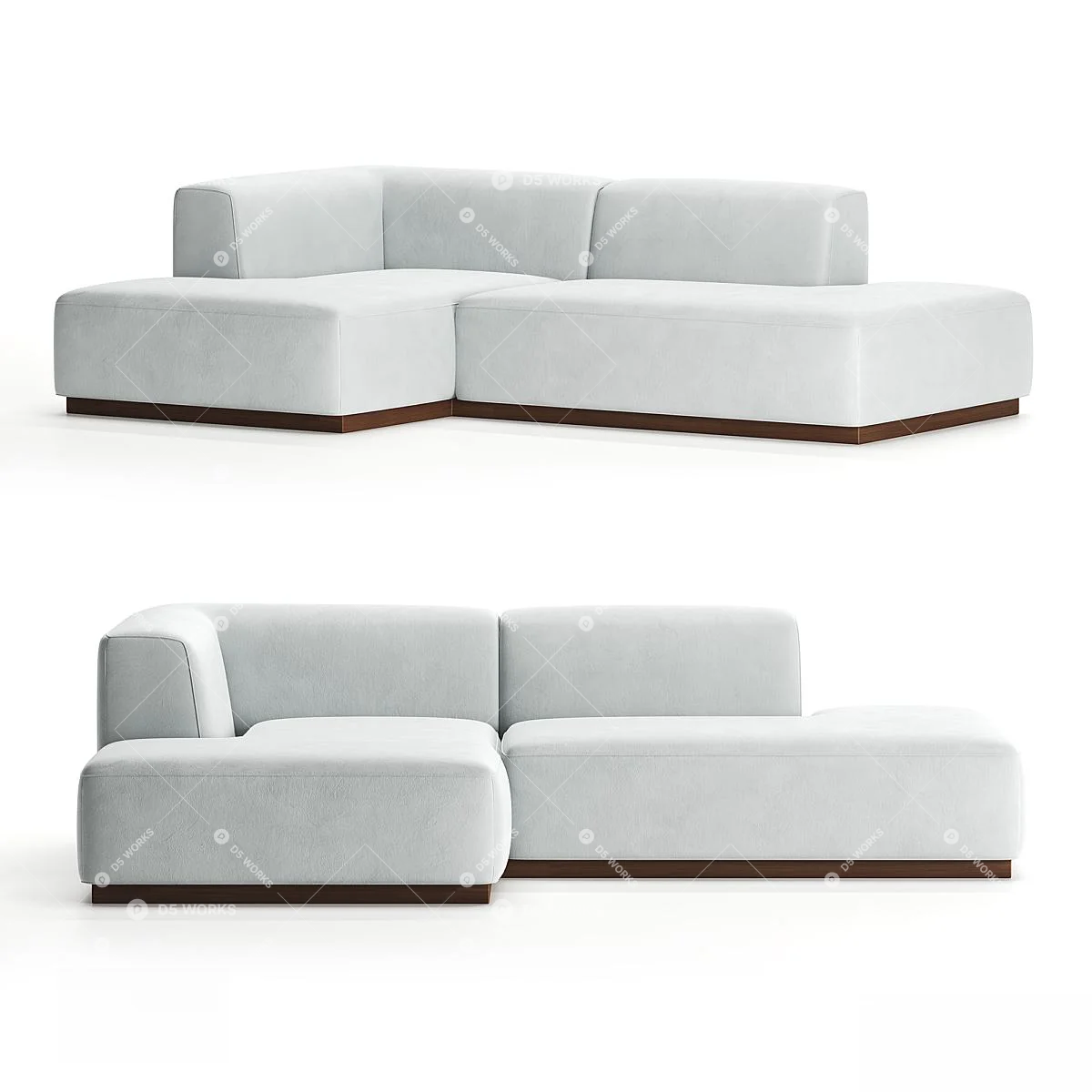 Scandinavian Three-seater Sofa 3d model thumbnail 2