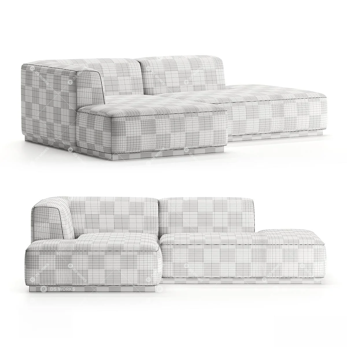 Scandinavian Three-seater Sofa 3d model thumbnail 5