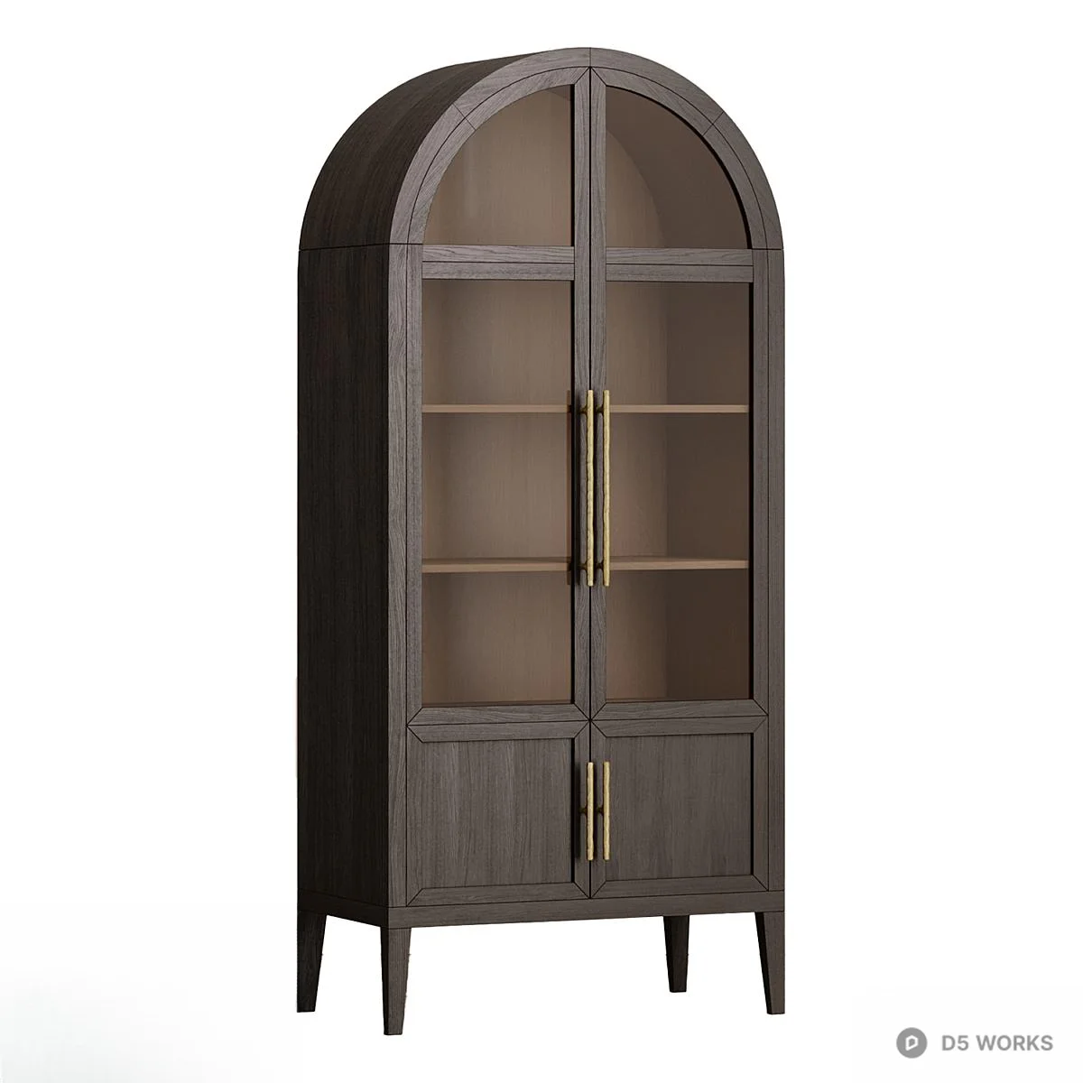 Arched Glass Door Display Cabinet 3d model thumbnail 2