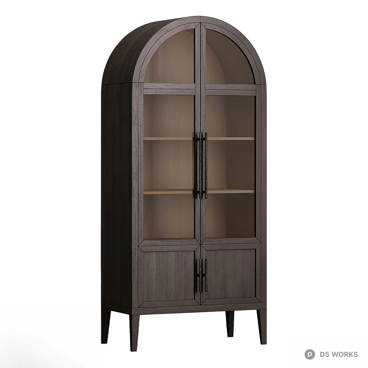 Arched Glass Door Display Cabinet 3d model thumbnail 3