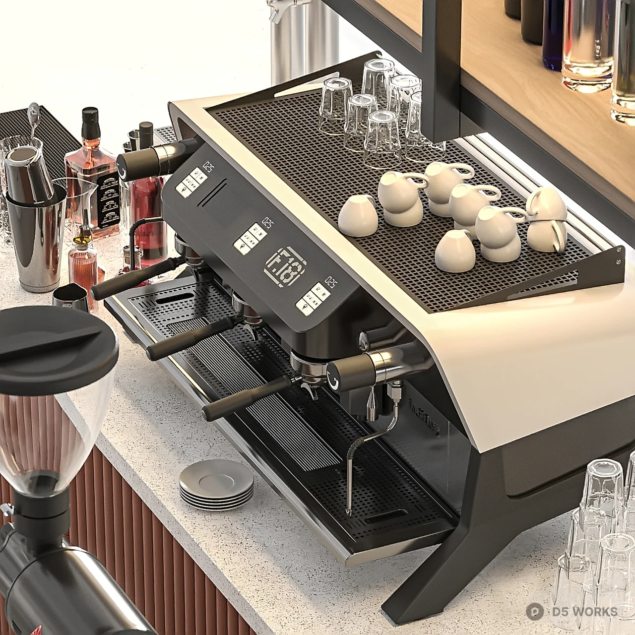 Modern Curved Bar Counter 3d model thumbnail 3
