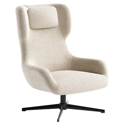 Bouclé Upholstered Swivel Lounge Chair 3d model