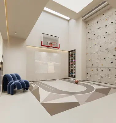Modern Home Gym with Basketball Hoop 3d model