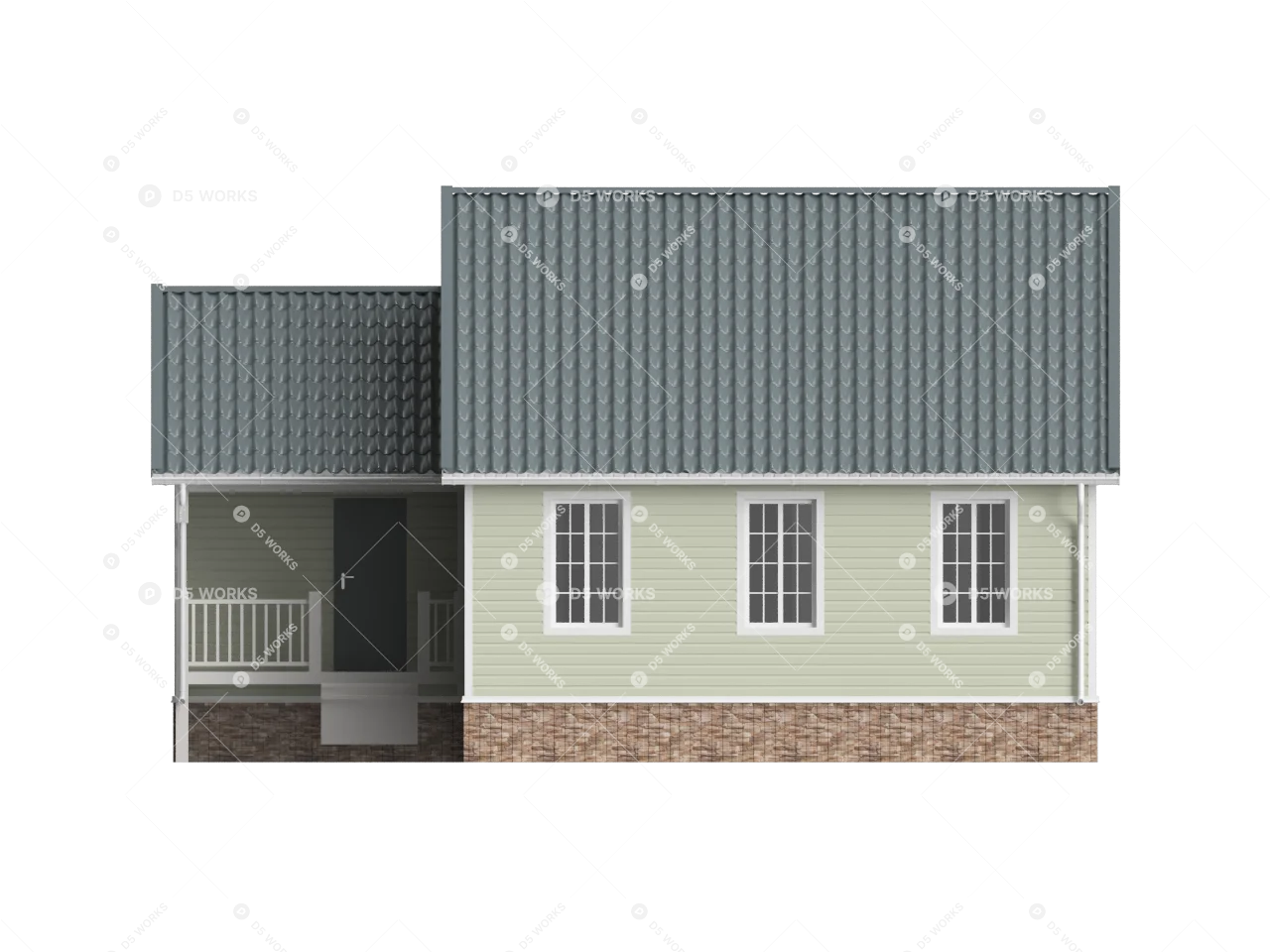 Retro Rural House 3d model thumbnail 2