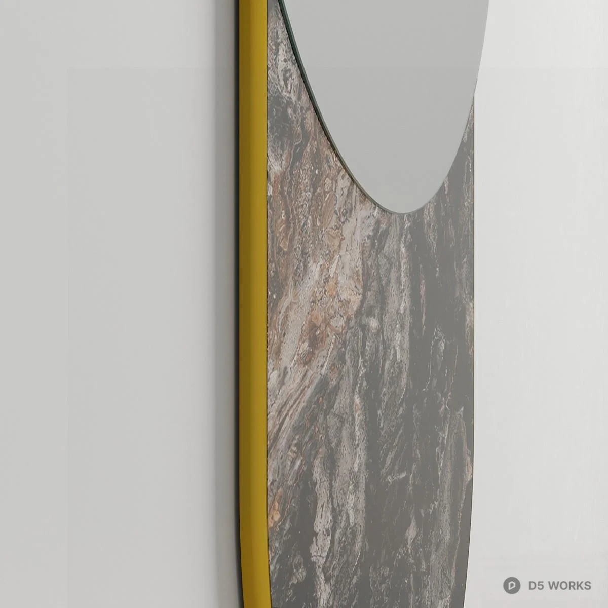 Marble Frame Round Mirror 3d model thumbnail 2