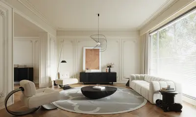 Mid-Century Modern French Home Living Room