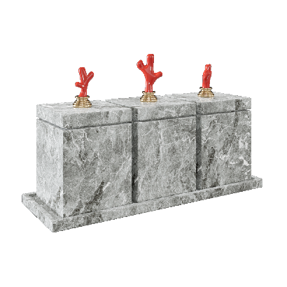 Other Ornaments Modern three-seater marble red decorative ornaments