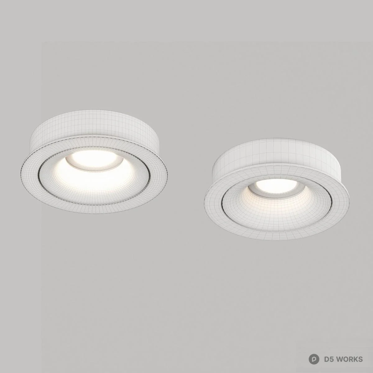 Minimalist Recessed Ceiling Spotlights 3d model thumbnail 2
