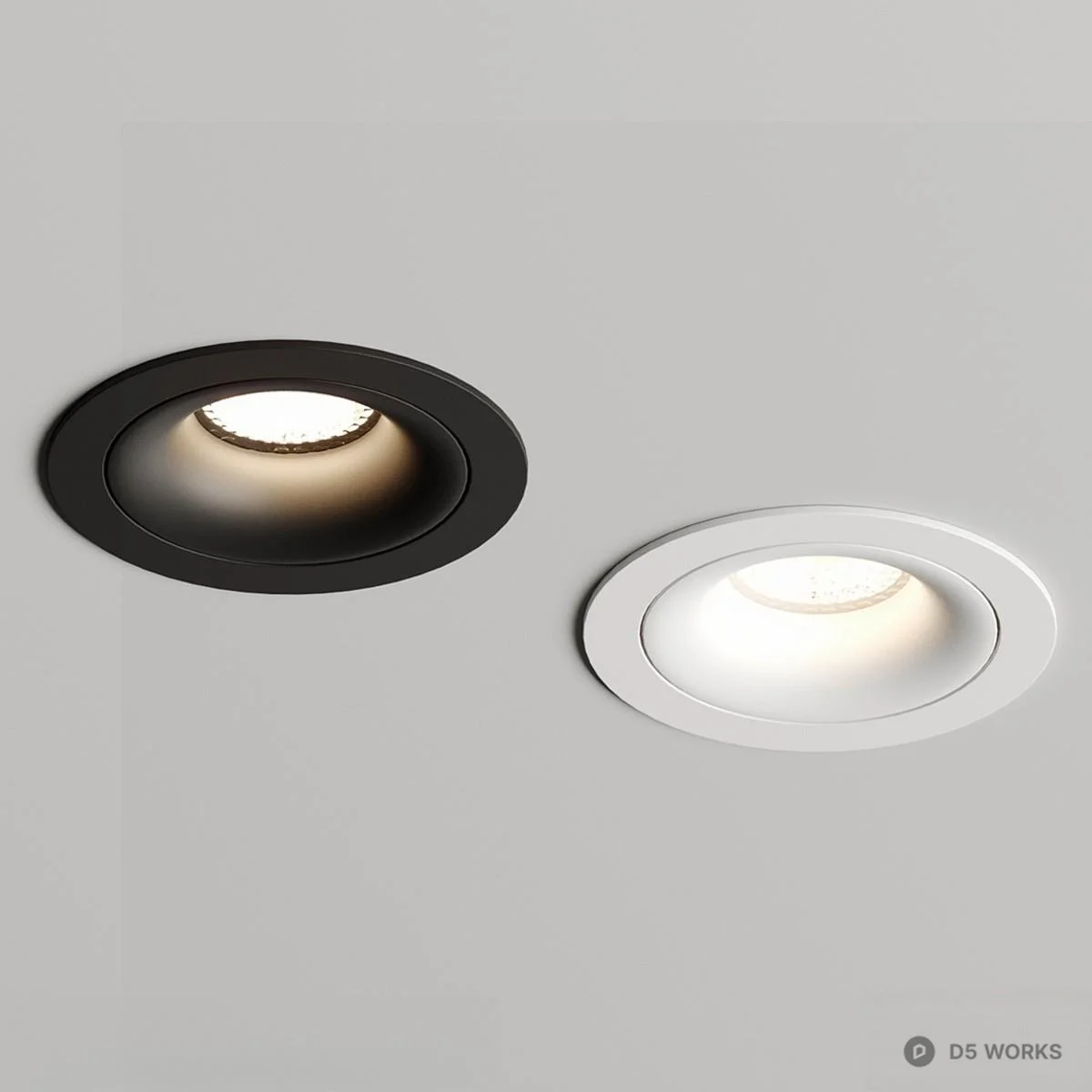 Minimalist Recessed Ceiling Spotlights 3d model - Image 1