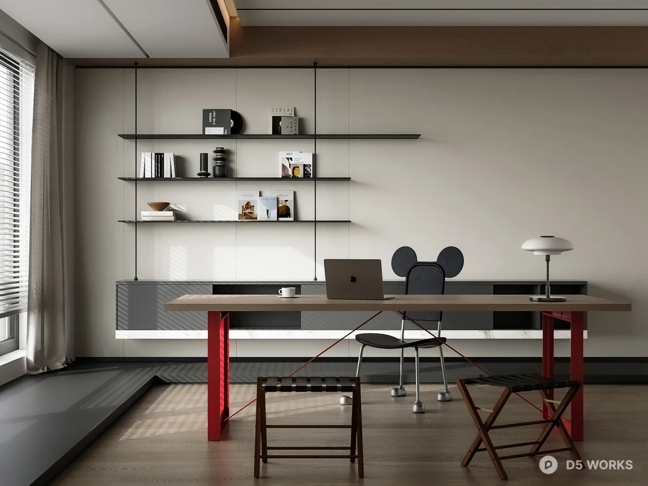 Modern Study Room 3d model - Image 1