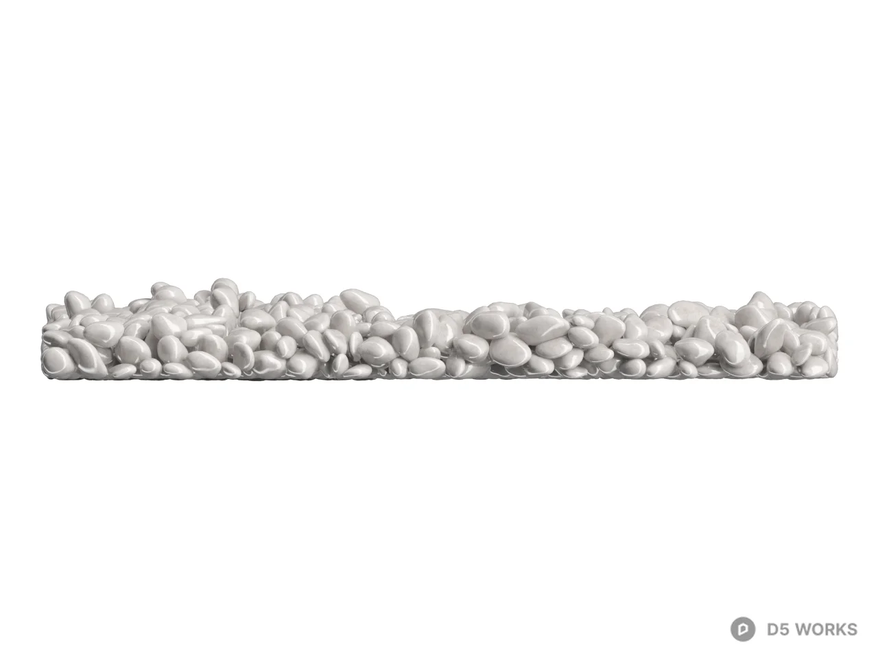 White Pebble Decorative Arrangement 3d model thumbnail 2