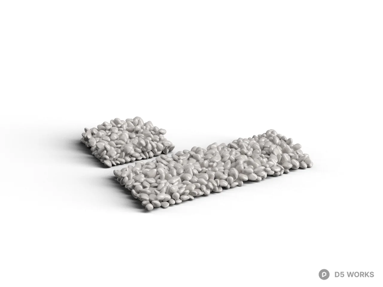White Pebble Decorative Arrangement 3d model - Image 1
