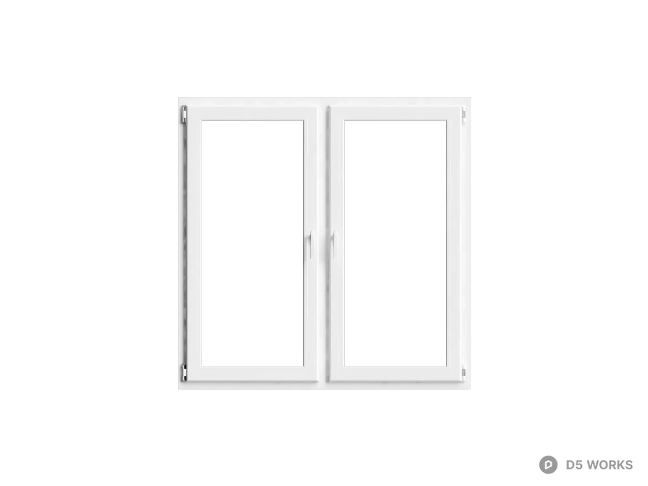White Casement Window Frame 3d model thumbnail 2