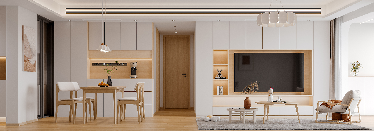 Wooden Living & Dining Room
