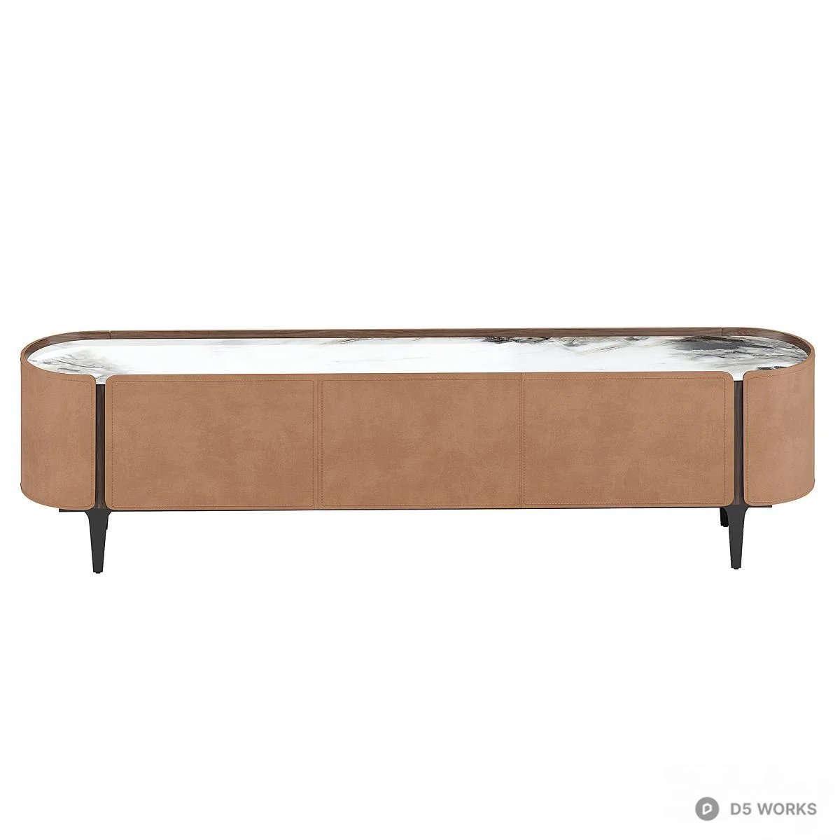 Minimalist Leather TV Cabinet 3d model thumbnail 2