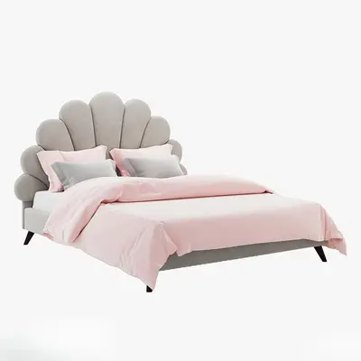Shell Headboard Double Bed 3d model